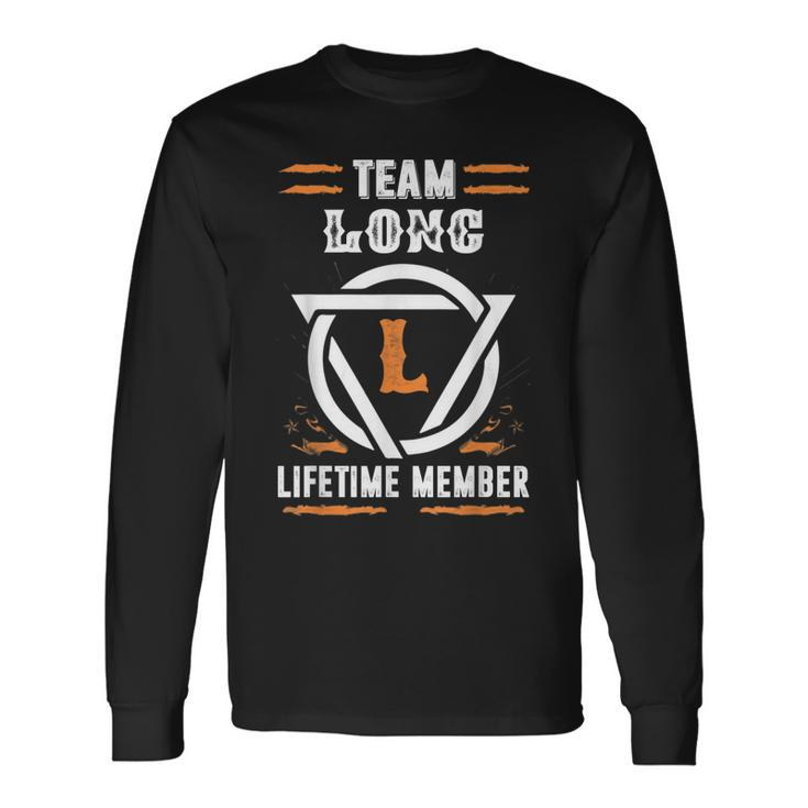 Team Long Lifetime Member Gift For Surname Last Name  Men Women Long Sleeve T-shirt Graphic Print Unisex