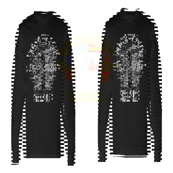 Thank You Veterans For Your Service Veterans Day Vintage Long Sleeve T-Shirt