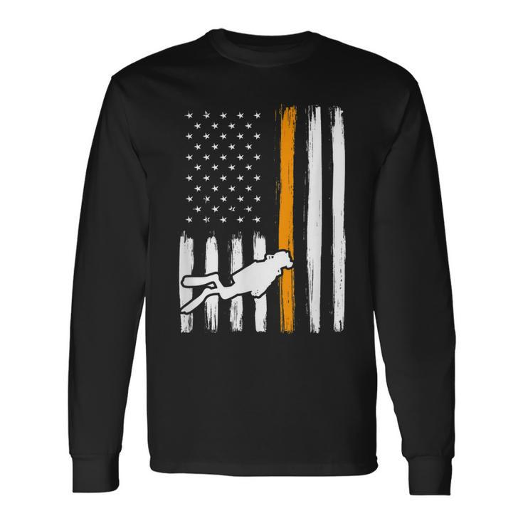 Thin Orange Line Coast Guard Search And Rescue Diver Long Sleeve T-Shirt