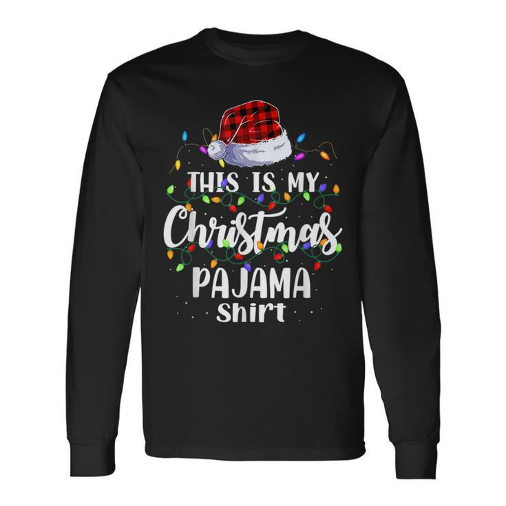 This Is My Christmas Pajama  Xmas Lights Funny Holiday  Men Women Long Sleeve T-shirt Graphic Print Unisex