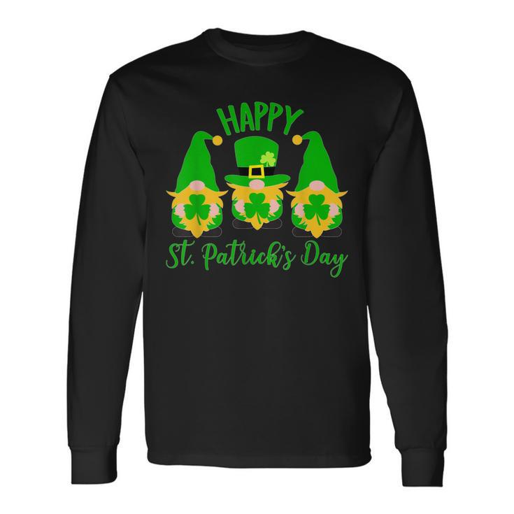 Three Gnomes Leprechaun St Patricks Day Shenanigans Squad Long Sleeve T-Shirt Gifts ideas