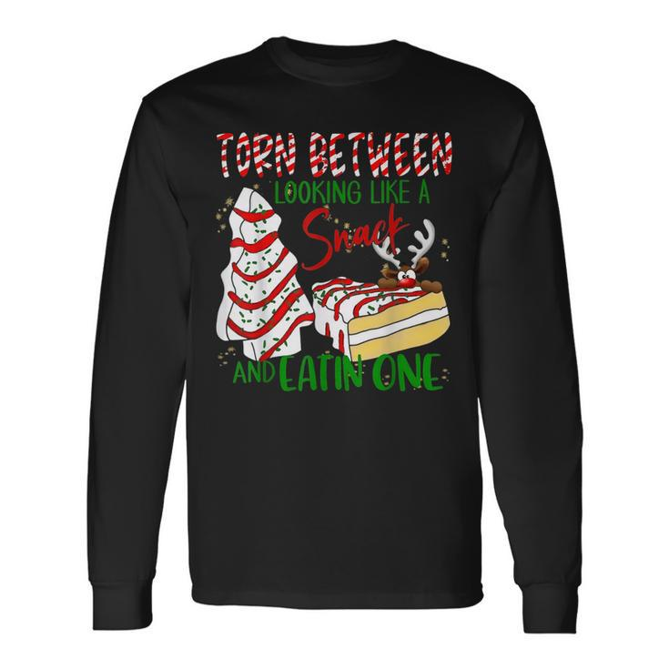 Torn Between Looking Like A Snack And Eating One Christmas  V3 Men Women Long Sleeve T-shirt Graphic Print Unisex