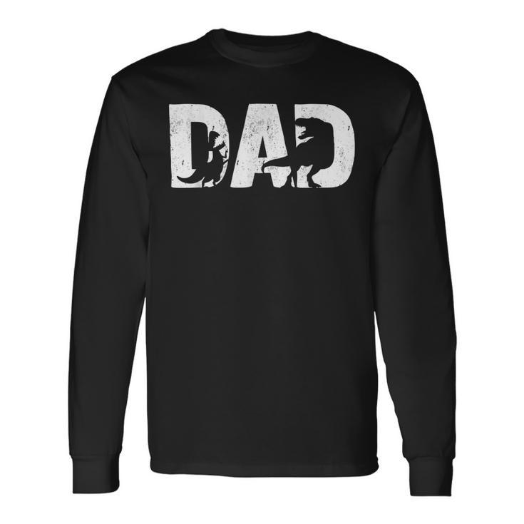 Trex Dad Dinosaur Lover Cool Vintage Fathers Day V2 Long Sleeve T-Shirt