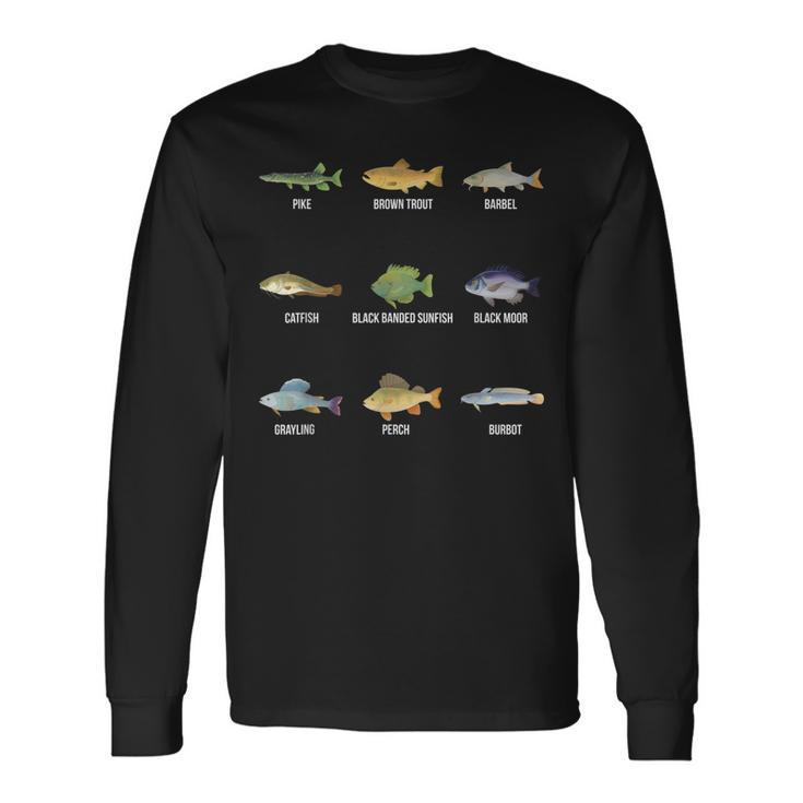 Funny Fishing Lover Types Of Saltwater Fish Species Biology Toddler Long  Sleeve Shirt