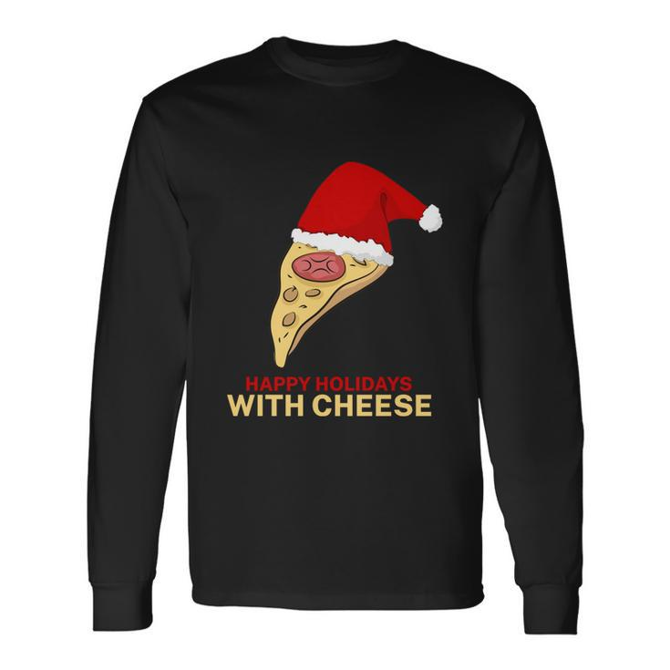 Ugly Christmas Sweater Burger Happy Holidays With Cheese V9 Long Sleeve T-Shirt