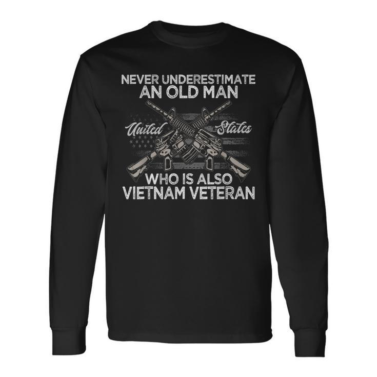 Never Underestimate An Old Man Vietnam Veteran V2 Long Sleeve T-Shirt