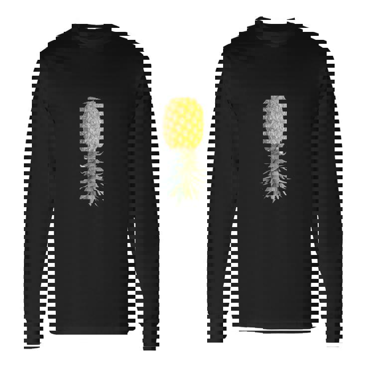 Upside Down Pineapple Shirt Men Women Long Sleeve T-Shirt T-shirt Graphic Print Gifts ideas