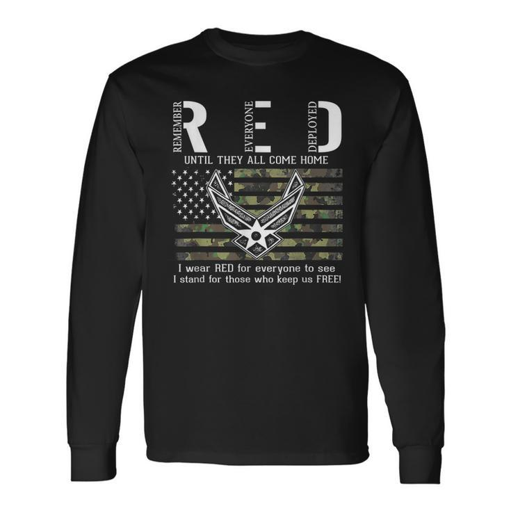 Us Air Force Support Red Friday Remember Everyone Deployed Long Sleeve T-Shirt