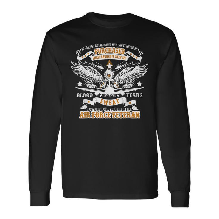 Us Air Force Veteran For The Usaf Long Sleeve T-Shirt T-Shirt