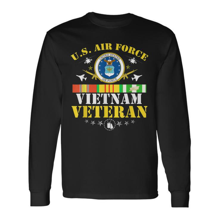 Us Air Force Vietnam Veteran Usa Flag Vietnam Vet Flag Long Sleeve T-Shirt