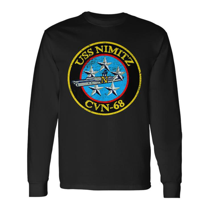 Us Aircraft Carrier Veteran Cvn-68 Nimitz Long Sleeve T-Shirt