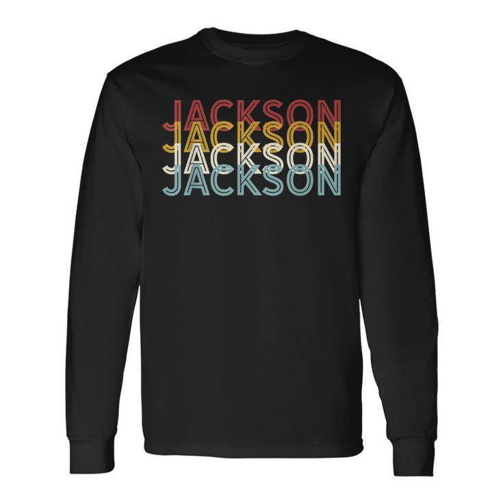 Us American City 70S Retro Usa Vintage Jackson Long Sleeve T-Shirt