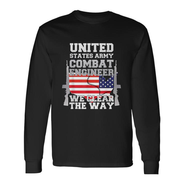 Us Army Combat Engineer 12B Military Pride Men Women Long Sleeve T-Shirt T-shirt Graphic Print