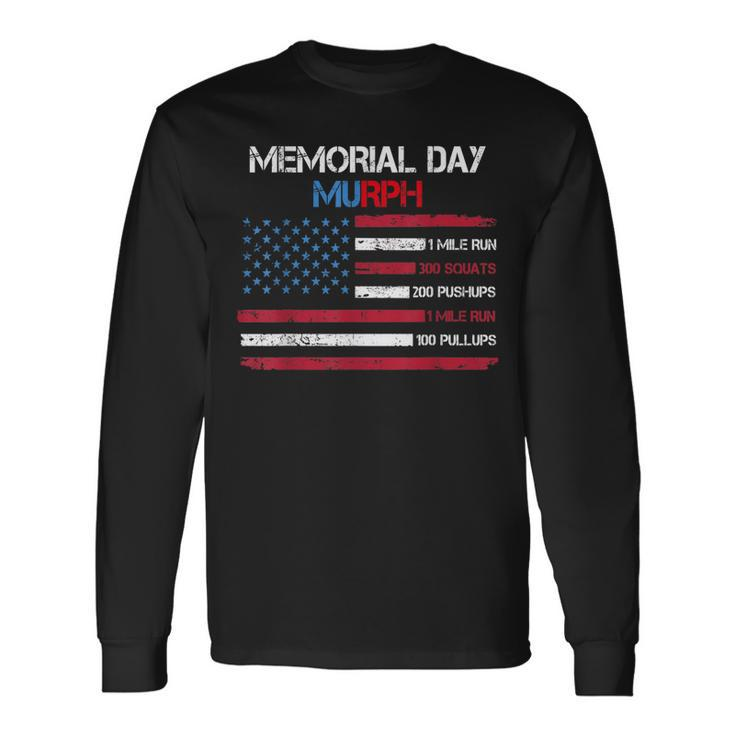 Usa American Flag Memorial Day Murph 2023 Veteran Workout Long Sleeve T-Shirt T-Shirt