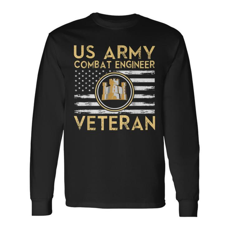 Usa Flag Army Veteran Us Army Combat Engineer Veteran Long Sleeve T-Shirt T-Shirt