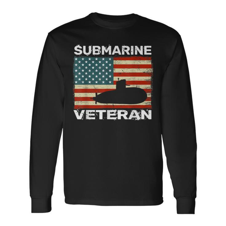 Usa Flag Submarine Veteran For Men And Submarine For Men V3 Long Sleeve T-Shirt