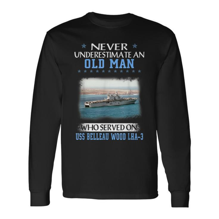 Uss Belleau Wood Lha-3 Veterans Day Father Day Long Sleeve T-Shirt Gifts ideas