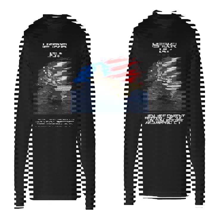 Uss Boxer Lhd-4 Amphibious Assault Ship Veteran Usa Flag Long Sleeve T-Shirt