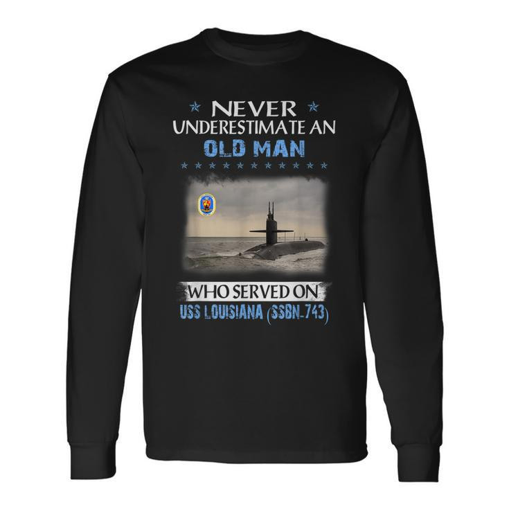 Uss Louisiana Ssbn-743 Submarine Veterans Day Father Day Long Sleeve T-Shirt
