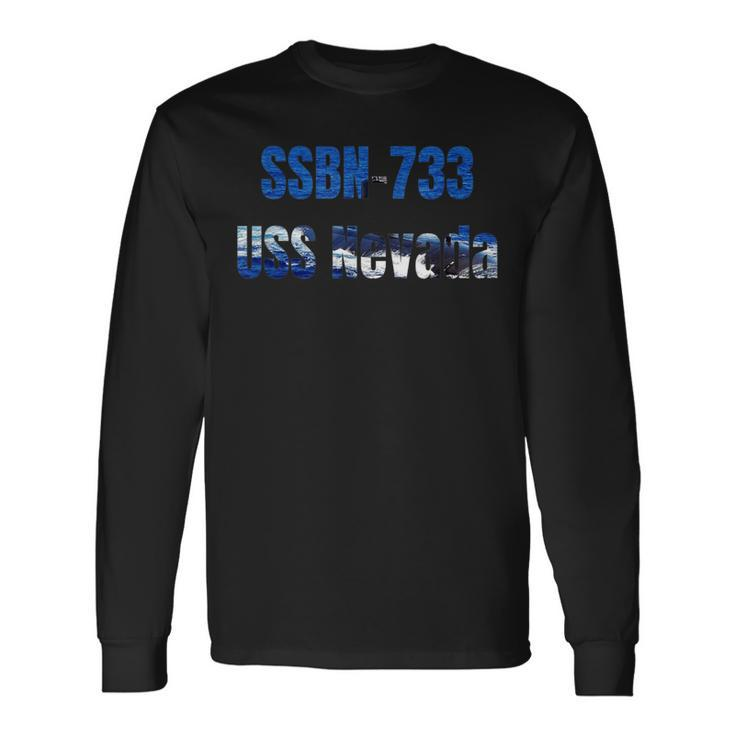 Uss Nevada Ssbn-733 Navy Sailor Veteran Long Sleeve T-Shirt