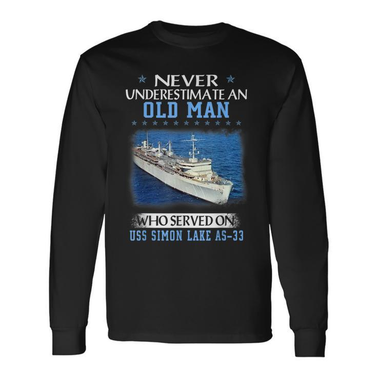 Uss Simon Lake As-33 Veterans Day Father Day Long Sleeve T-Shirt
