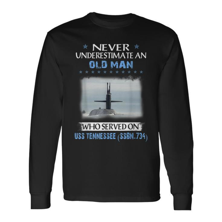 Uss Tennessee Ssbn-734 Submarine Veterans Day Father Day Long Sleeve T-Shirt