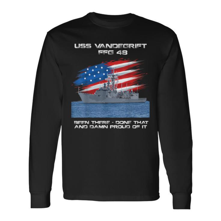 Uss Vandegrift Ffg-48 Class Frigate American Flag Veteran Long Sleeve T ...