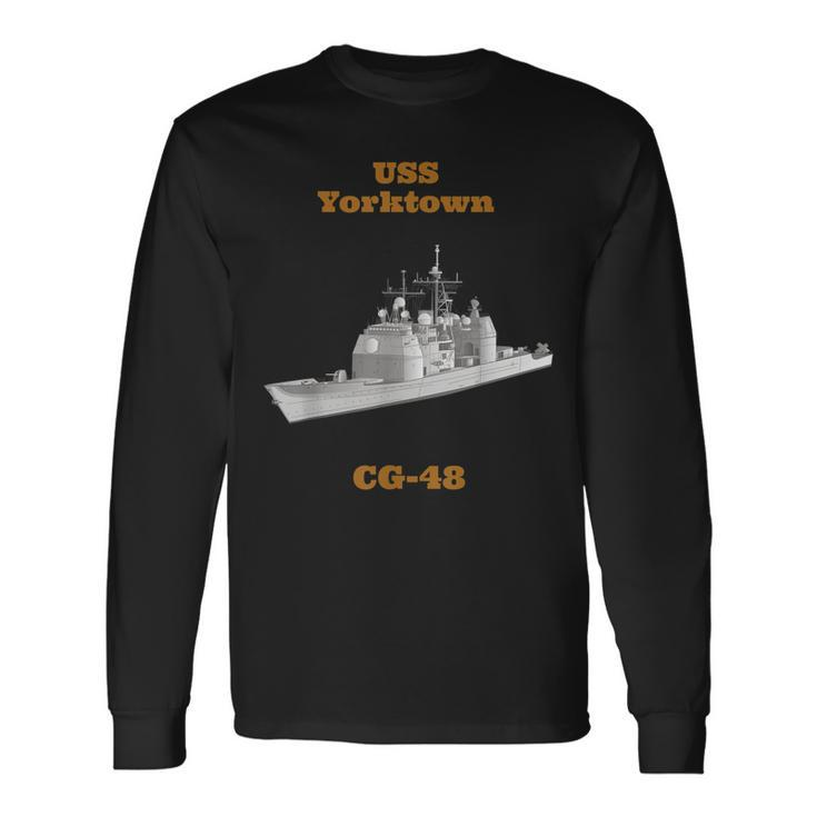 Uss Yorktown Cg-48 Navy Sailor Veteran Long Sleeve T-Shirt