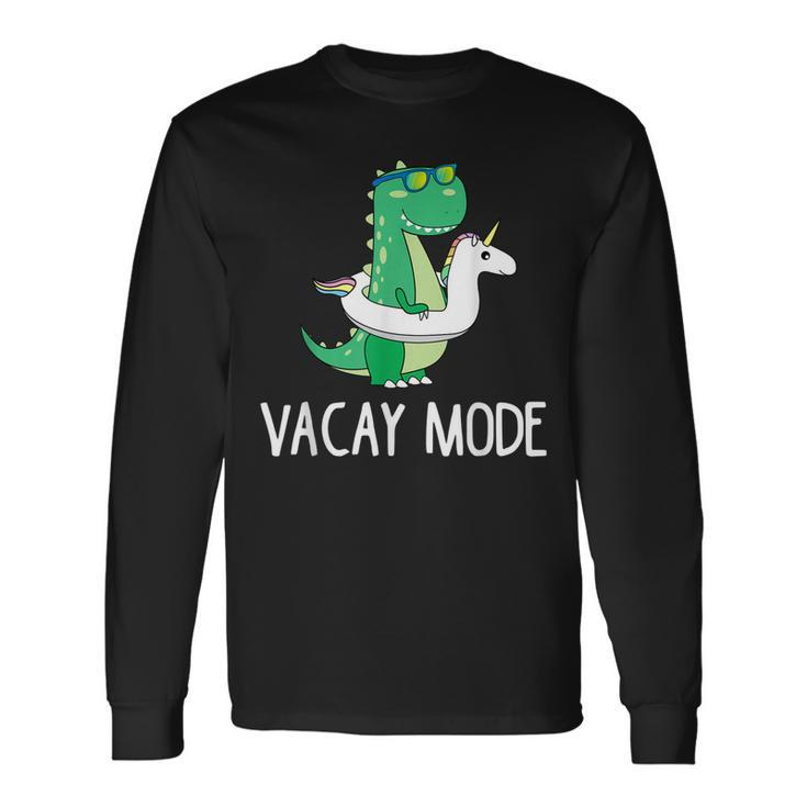 Vacay Mode Cute Dinosaur Vacation Long Sleeve T-Shirt T-Shirt