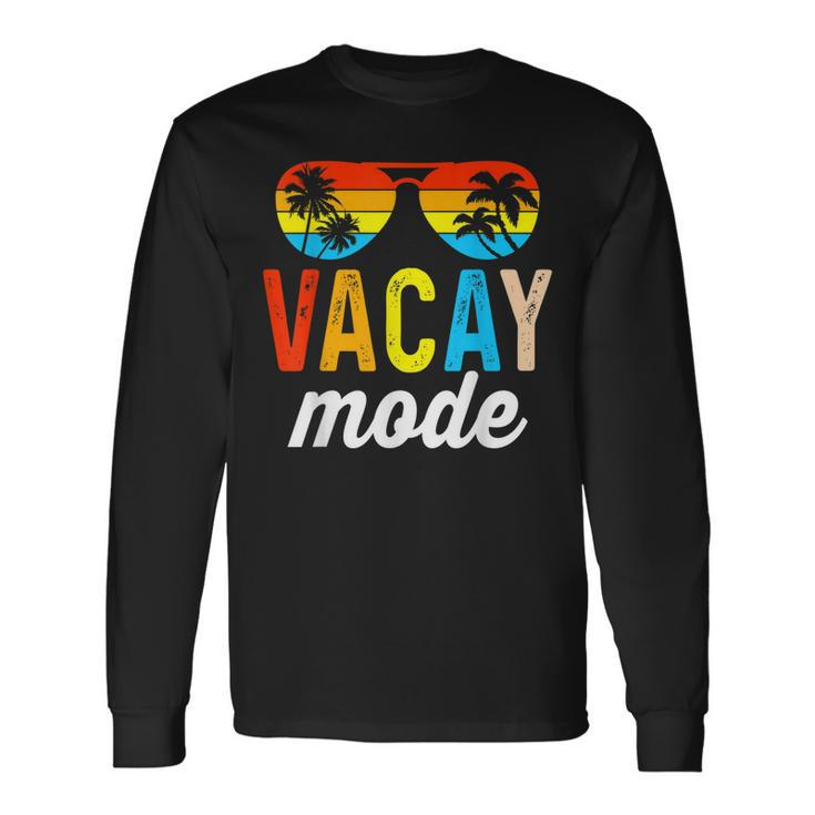 Vacay Mode Vintage Vacation Summer Cruise Holiday Long Sleeve T-Shirt T-Shirt