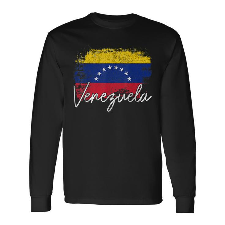 Venezuela Vintage Flag Venezuelan Pride Roots Long Sleeve T-Shirt T-Shirt