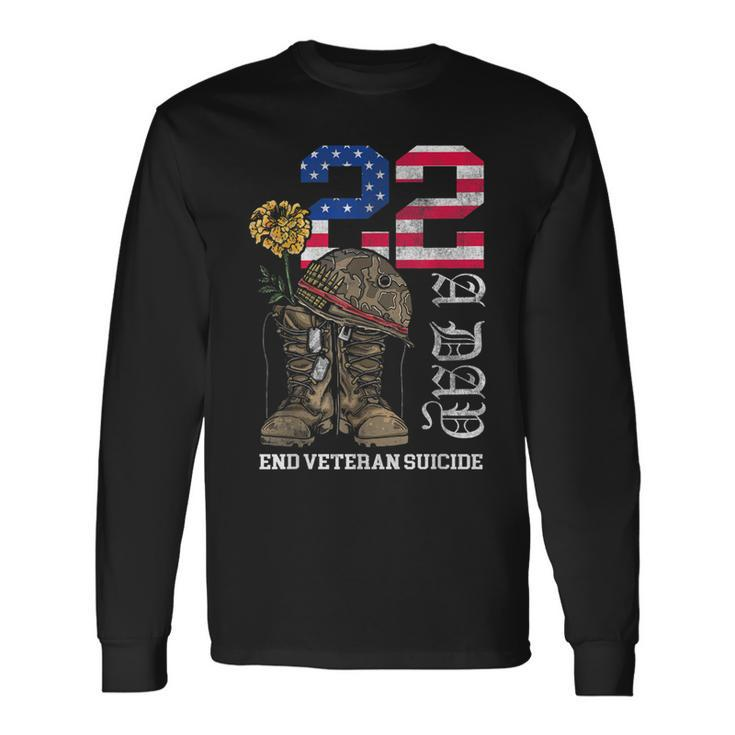Veteran 22 A Day Take Their Lives End Veteran Suicide Long Sleeve T-Shirt Gifts ideas