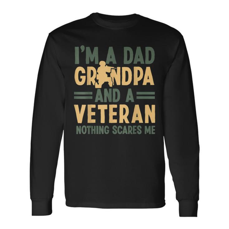 Veteran Dad Grandpa Patriotic Navy Army Veteran Pride Long Sleeve T-Shirt T-Shirt