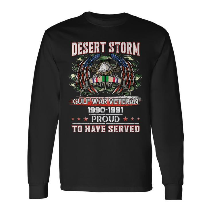 Veteran Desert Storm Veteran Proud For Fathers Day Long Sleeve T-Shirt