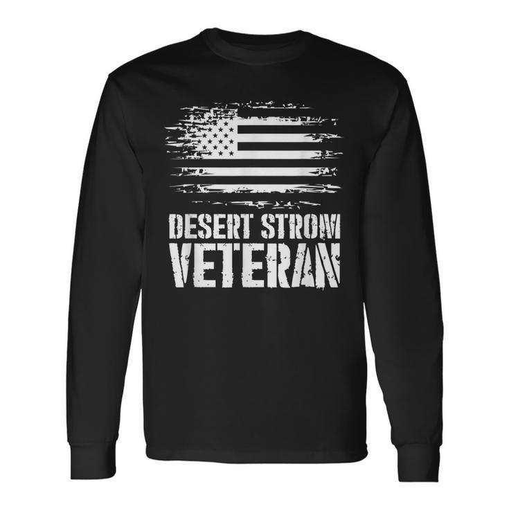 Veteran Gift Desert Storm Veteran  Men Women Long Sleeve T-shirt Graphic Print Unisex