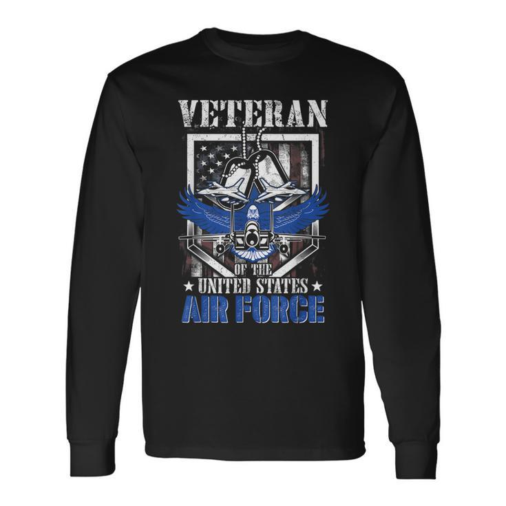 Veteran Of The United States Us Air Force American Flag Usaf Long Sleeve T-Shirt