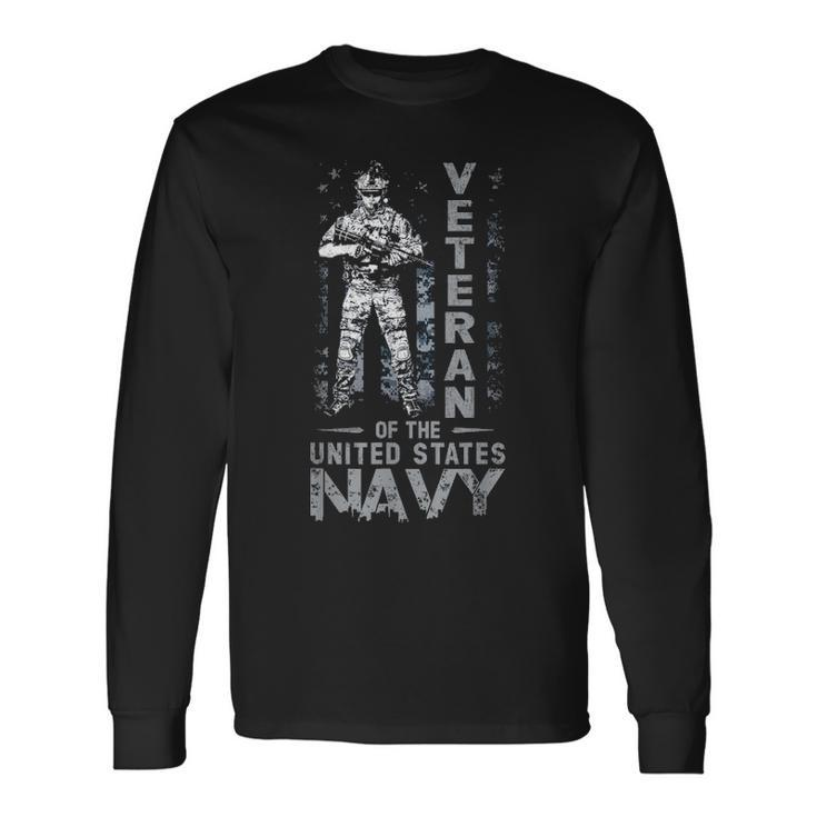 Veteran Of The United States Us Navy Fathers Day Long Sleeve T-Shirt