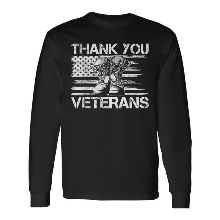 Veterans Day For Dad Grandpa Thank You Veterans Long Sleeve T-Shirt