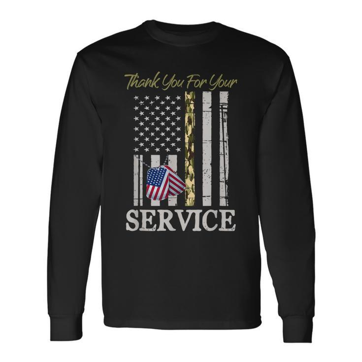 Veterans Day Thank You For Your Service Soldier Camouflage Long Sleeve T-Shirt