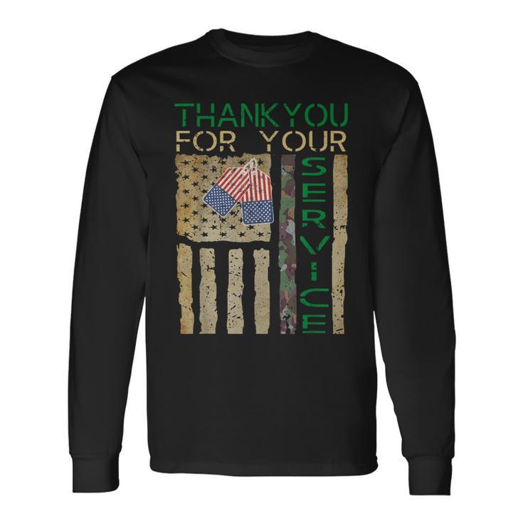 Veterans Day Thank You For Your Service Soldier Camouflage V2 Long Sleeve T-Shirt