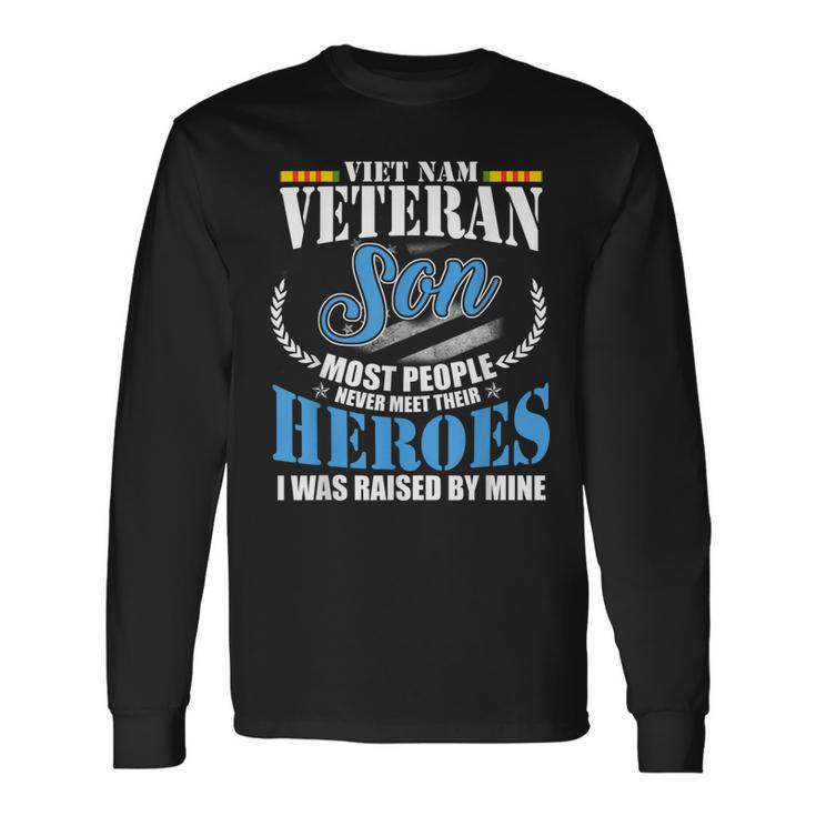 Vietnam Veteran Son American Flag Military Us Patriot Long Sleeve T-Shirt