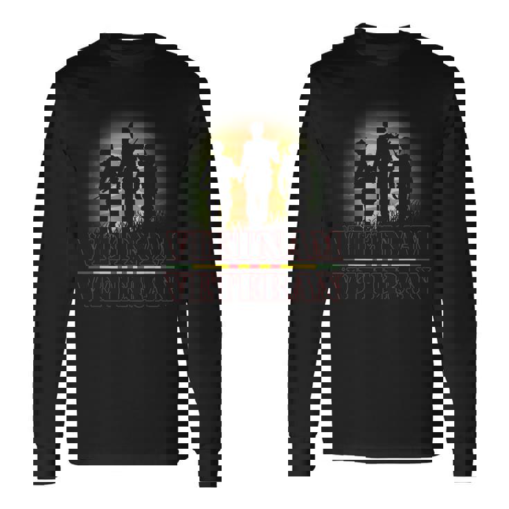 Vietnam Veteran Us Flag T Vietnam War Vet Long Sleeve T-Shirt