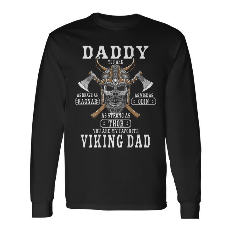 Viking Norse Mythology Husband Best Viking Dad On Back Long Sleeve T-Shirt T-Shirt