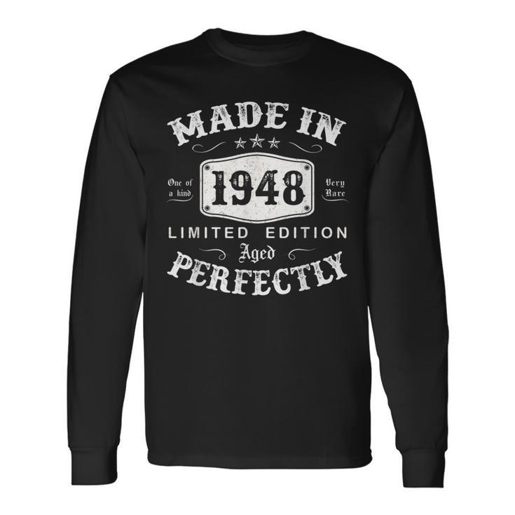 Vintage 1948 Made In 1948 75 Geburtstag Mann Frau 75 Jahre V2 Langarmshirts Geschenkideen