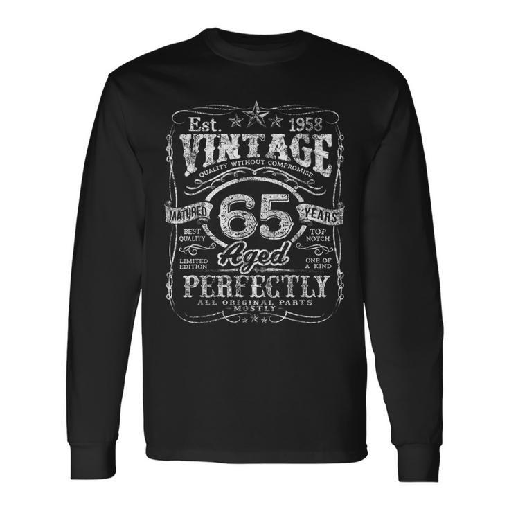 Vintage 1958 Limited Edition 65 Year Old 65Th Birthday Long Sleeve T-Shirt