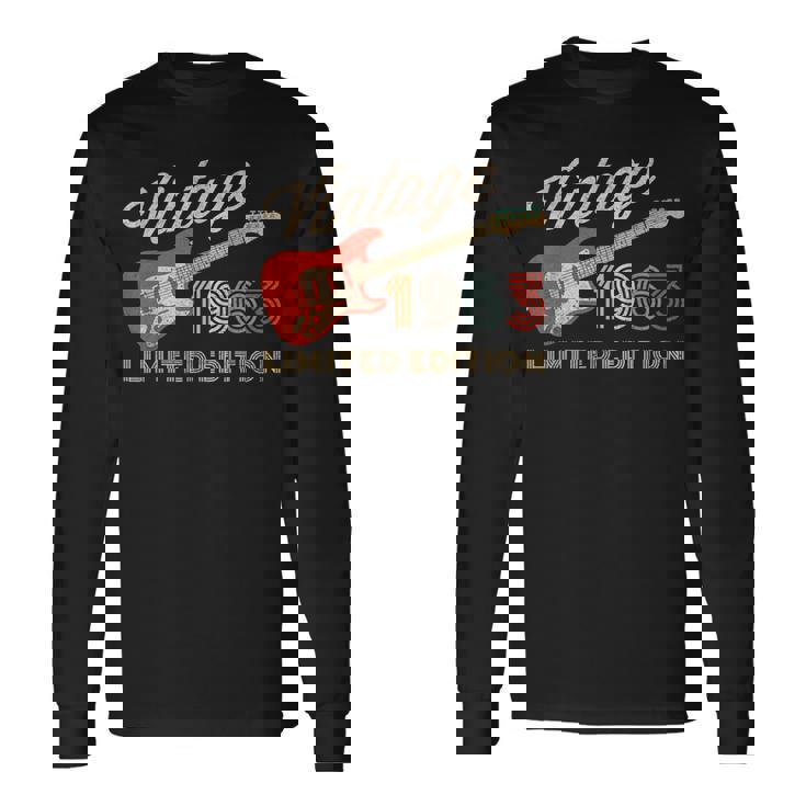 Vintage 1963 Limited Edition Guitar Year Of Birth Birthday Long Sleeve T-Shirt T-Shirt