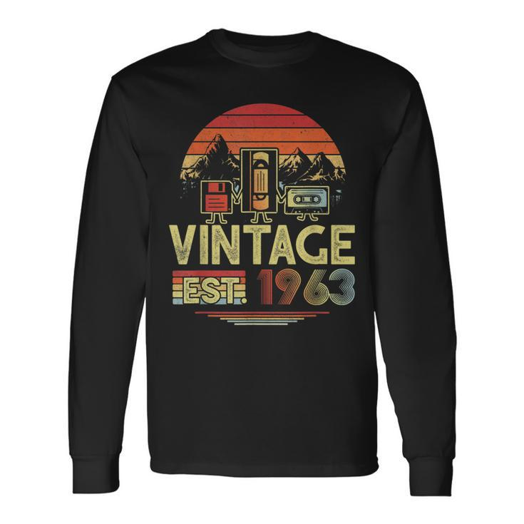 Vintage 1963 Made In 1963 60Th Birthday Gift 60 Year Old  V2 Men Women Long Sleeve T-shirt Graphic Print Unisex