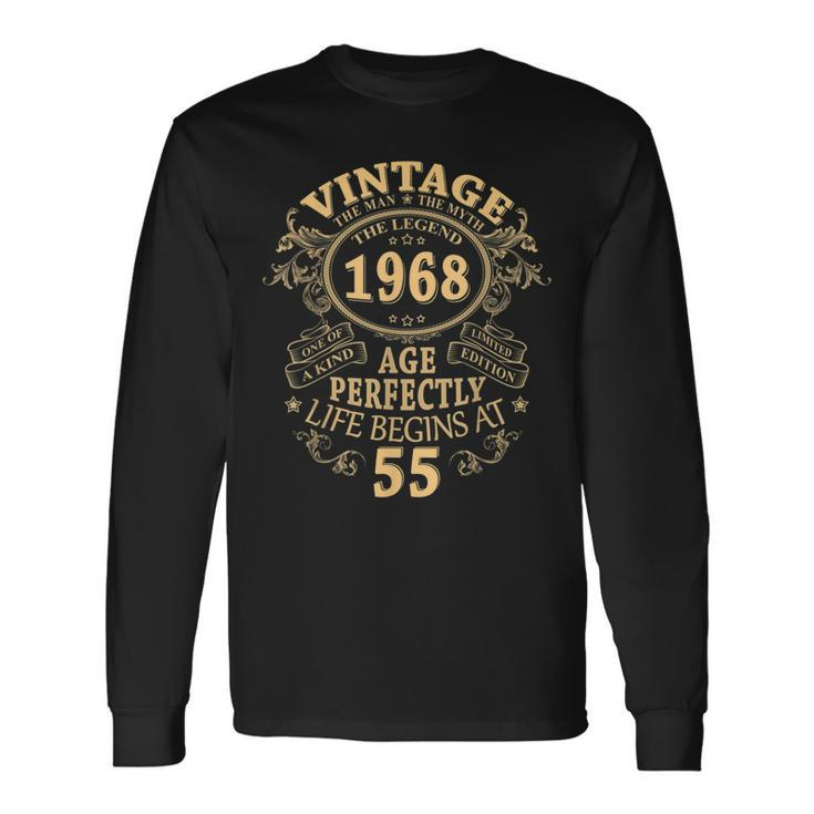 Vintage 1968 The Man Myth Legend 55Th Birthday For Men Long Sleeve T-Shirt