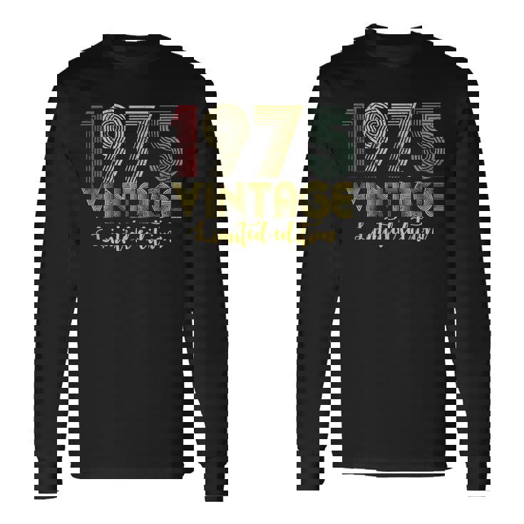 Vintage 1975 Born In 1975 Retro 44Th Birthday Long Sleeve T