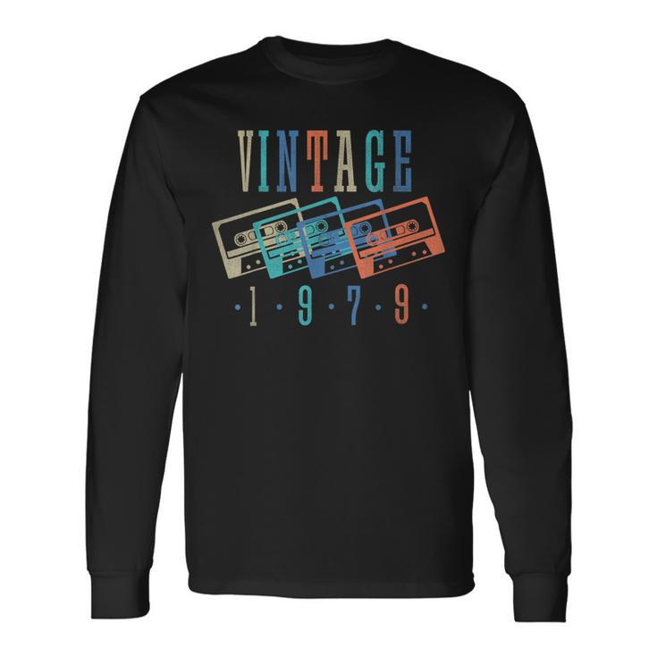 Vintage 1979 Cassette Tape 1979 Birthday 44 Year Old Long Sleeve T-Shirt